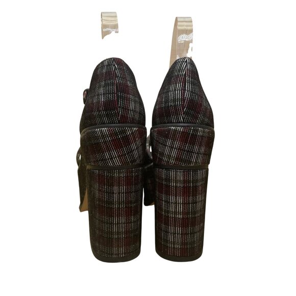 Asos Womens Multicolor Plaid Platform Chunky Block Heel Ankle Strap Sandals Sz 4 - Picture 7 of 9